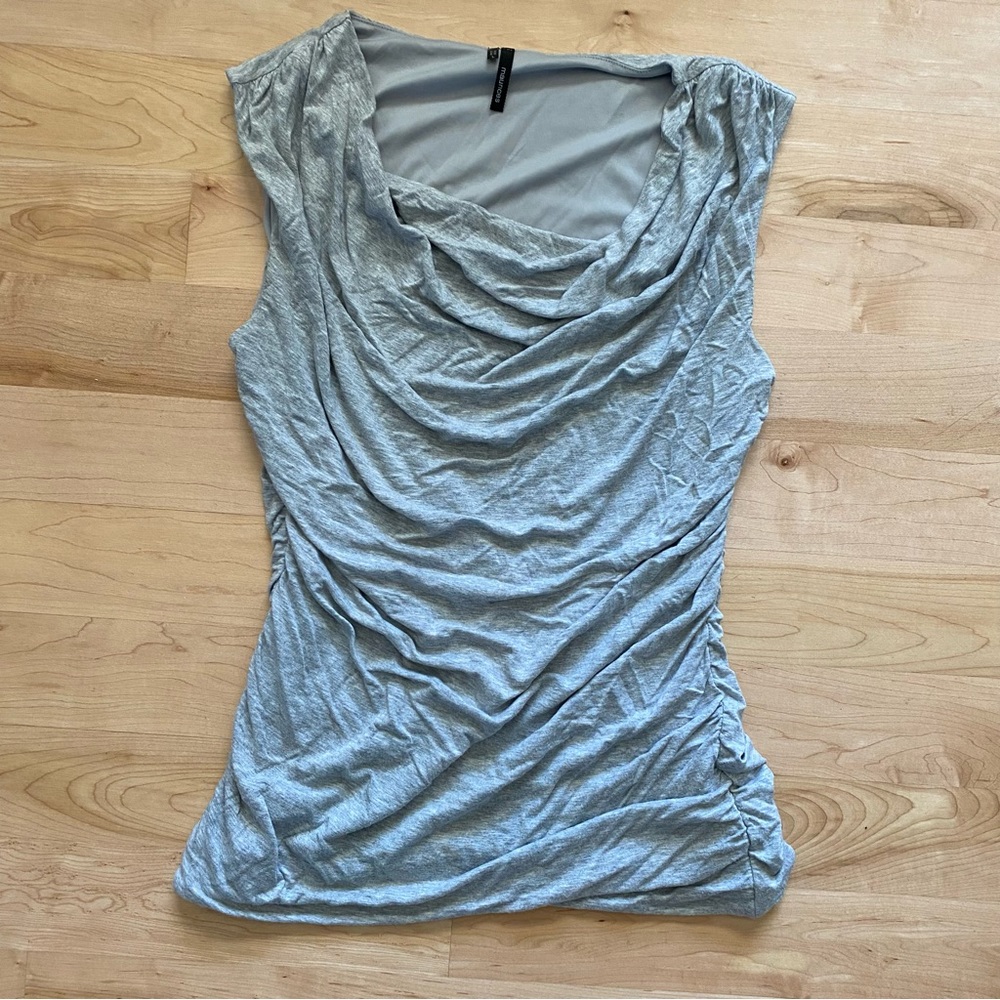 Heather grey cowl neck top
